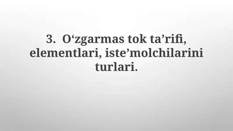 Doimiy Tokning Ta'rifi