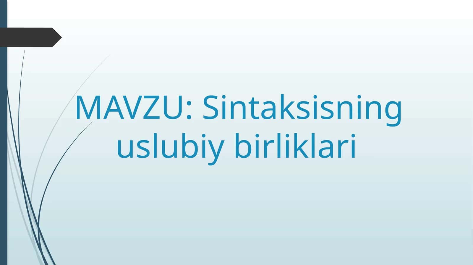 Sintaksisning uslubiy birliklari