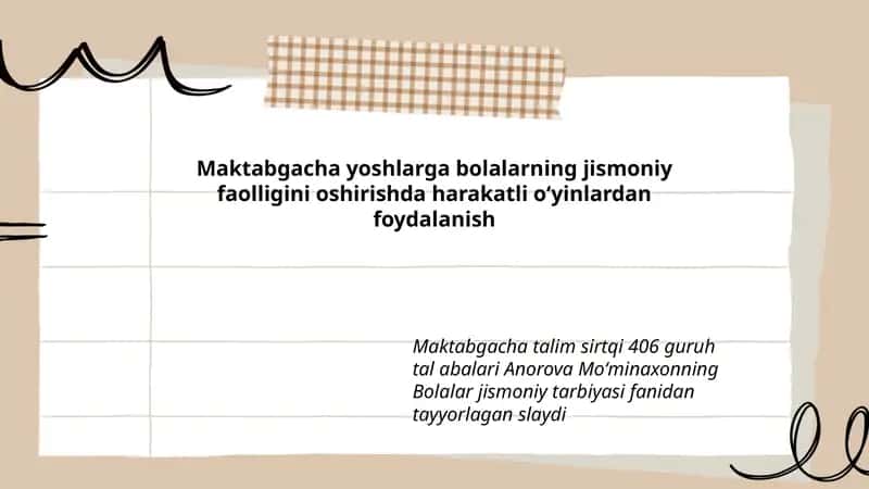 Bolalar jismoniy tarbiyasi