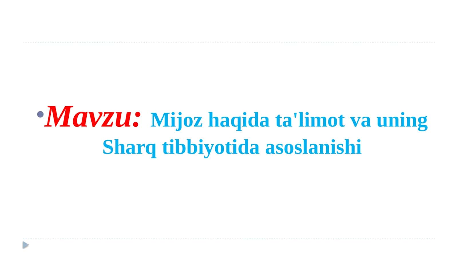 Mijoz haqidagi ta'limot va uning Sharq tibbiyotida asoslanishi