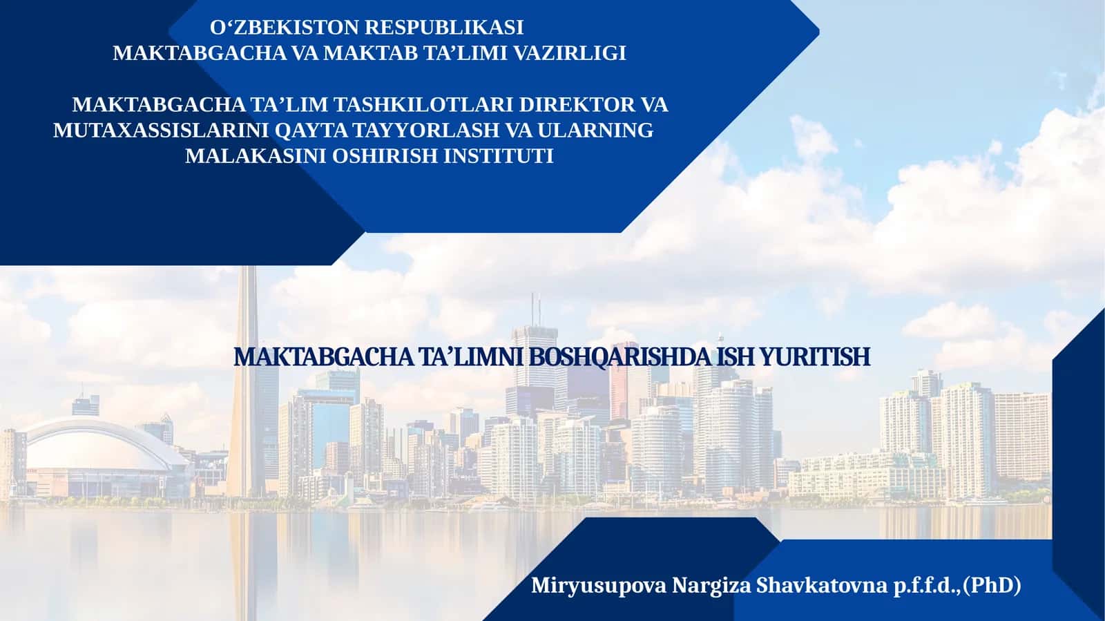 MAKTABGACHATAʼLIMNIBOSHQARISHDA ISH YURITISH