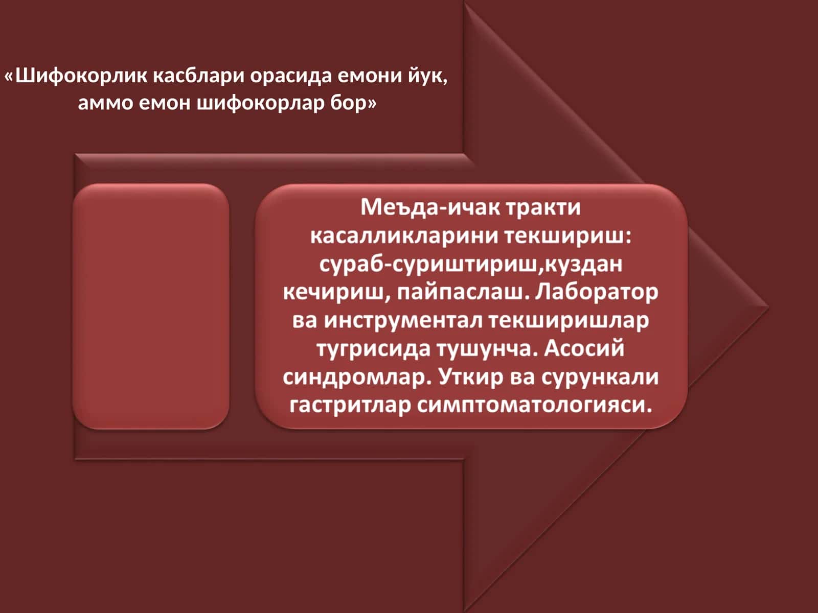 Кизилунгач (К) касалликлари беморларини сураб-суриштириш