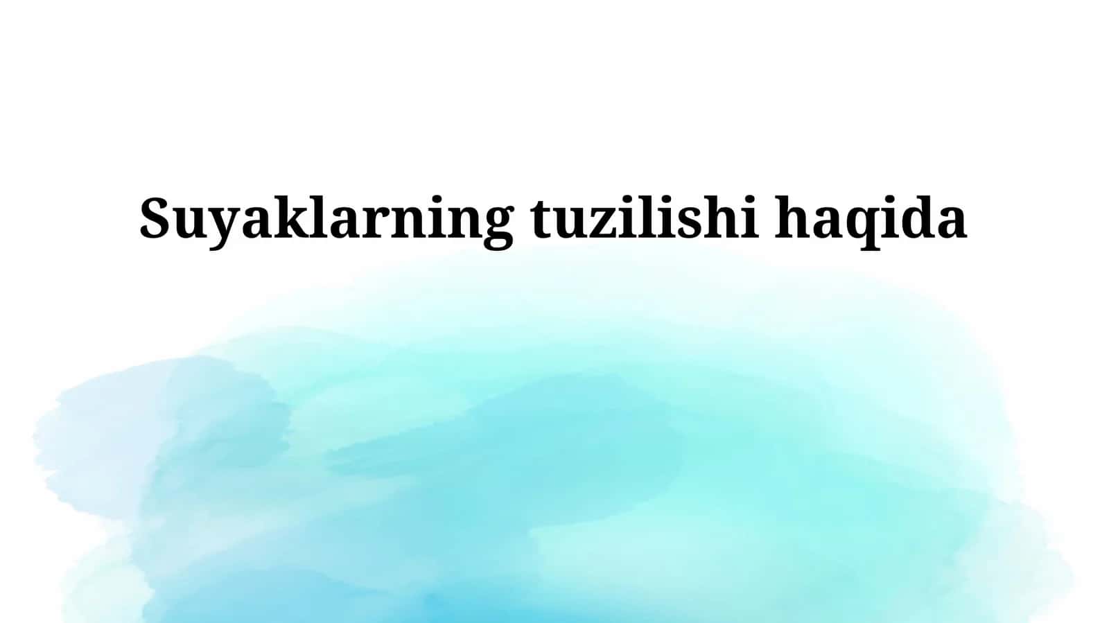 Suyaklarning tuzilishi haqida
