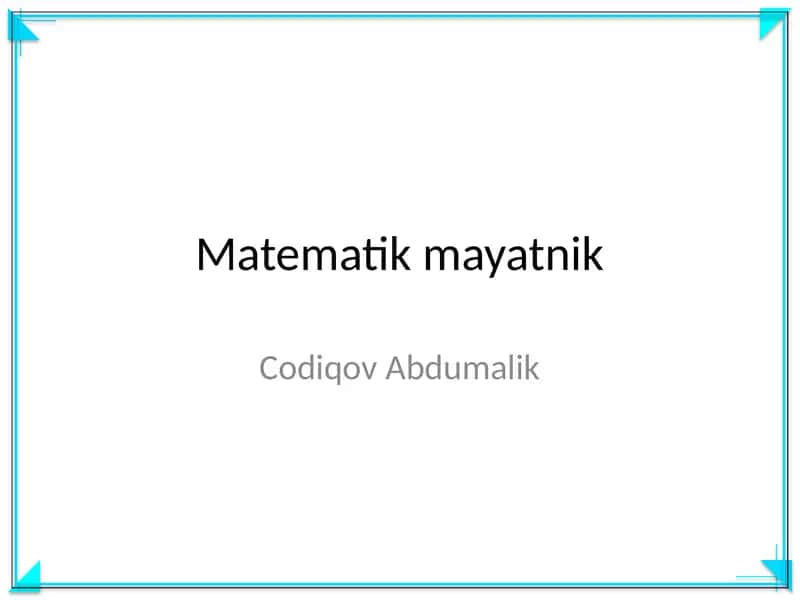 Matematik mayatnik