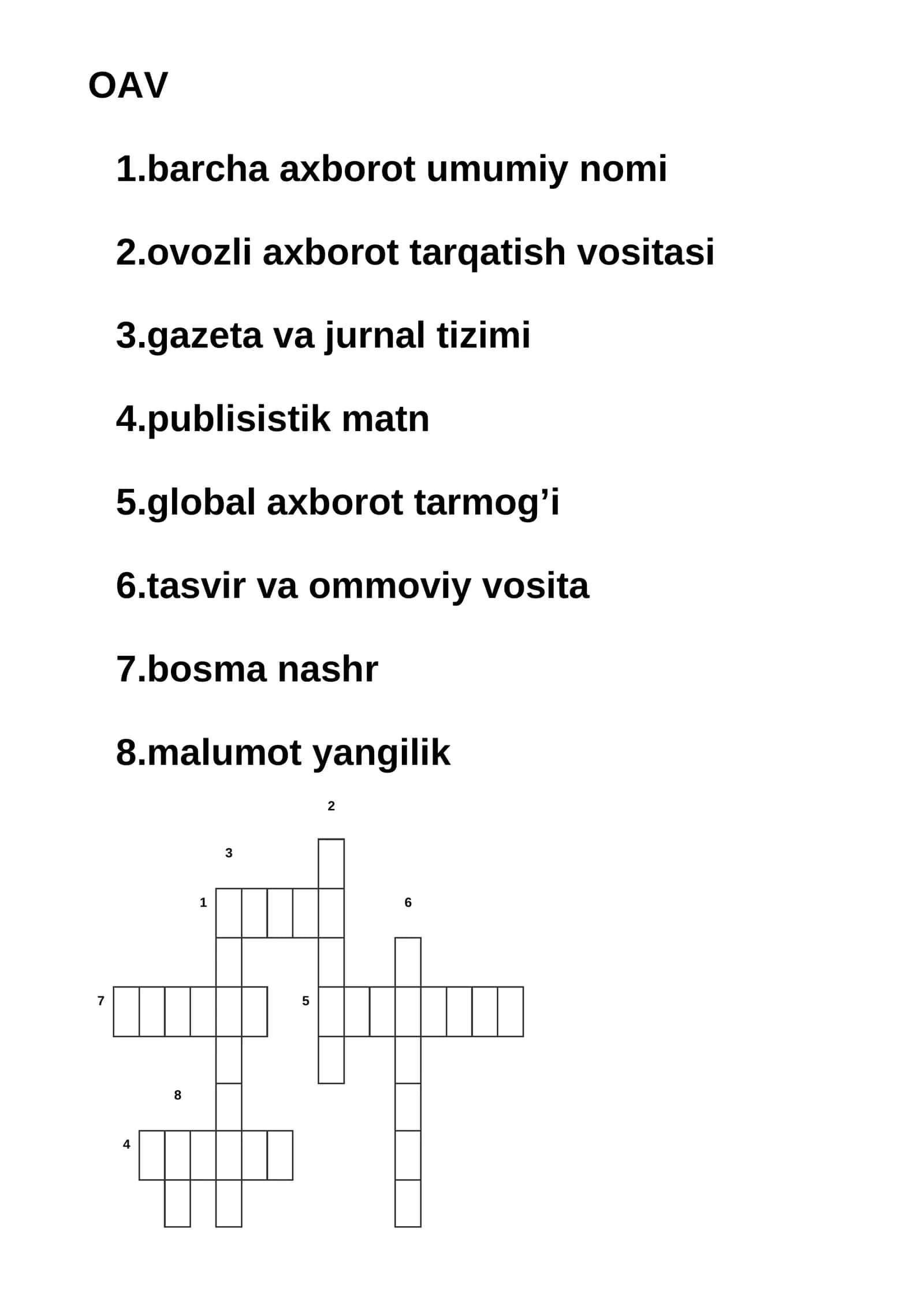 ommaviy axborot vositalari