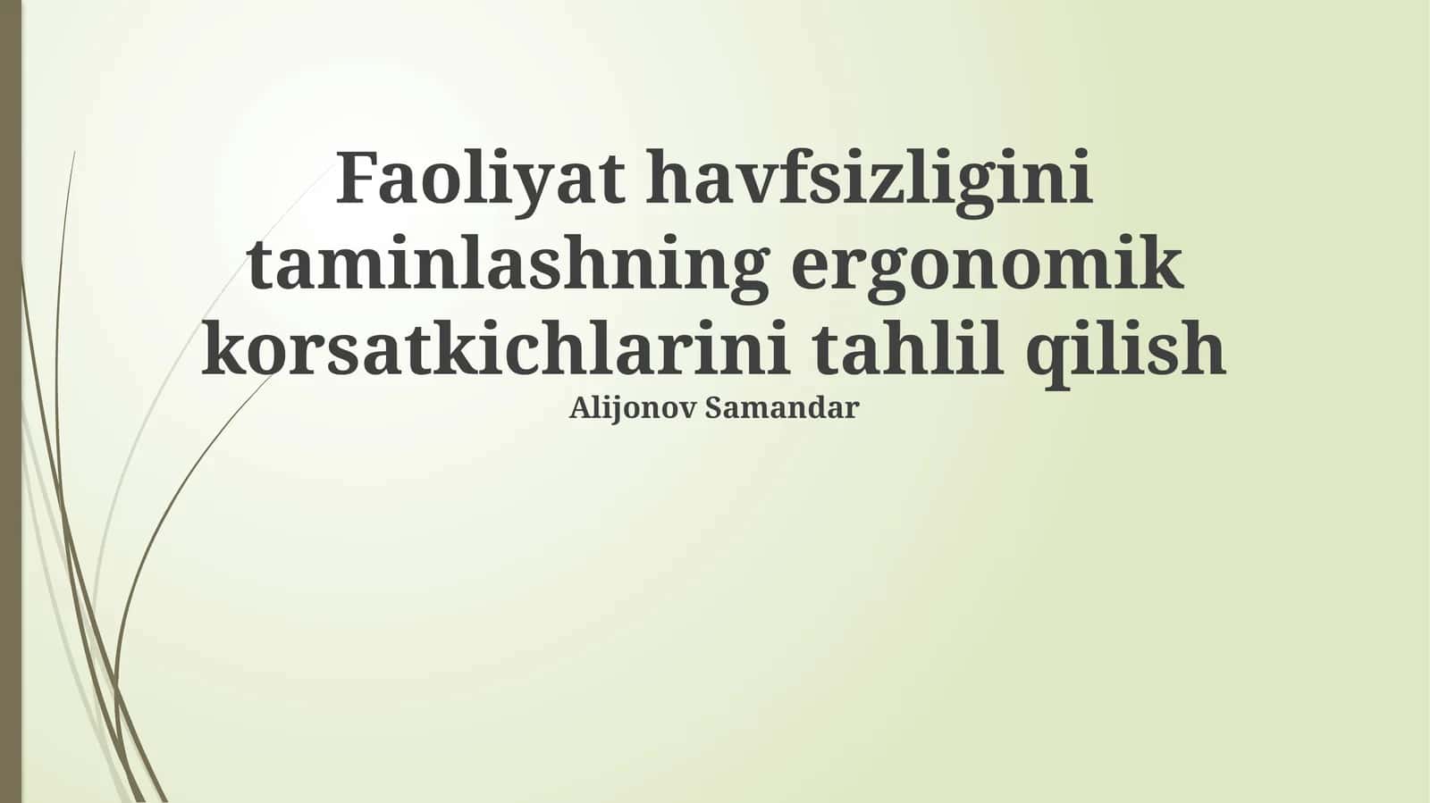 Psixofiziologik omillarni tahlil qilish