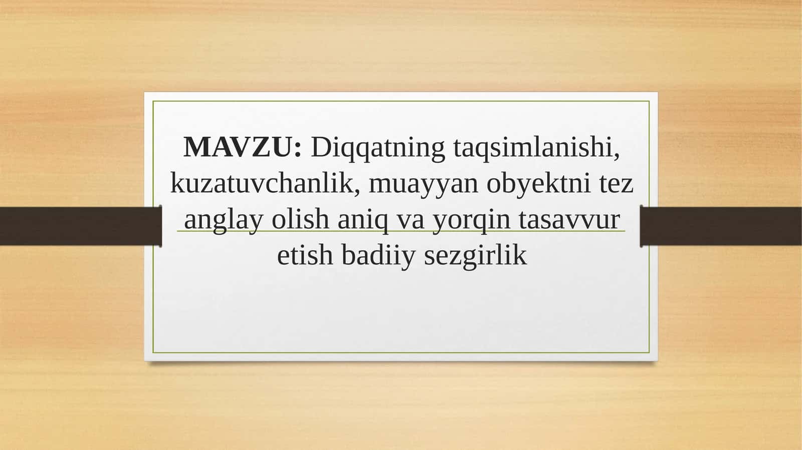 taqdimotShare Diqqatning taqsimlanishi, kuzatuvchanlik, muayyan obyektni tez anglay olish, ani.pptx