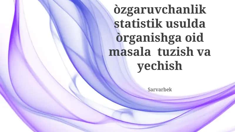 Statistik tahlil usullari