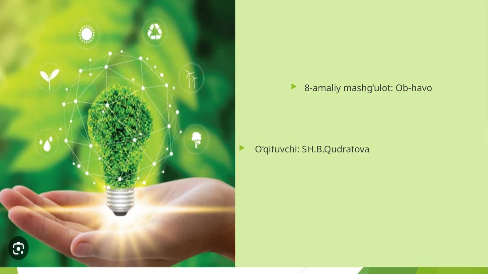 8-amaliy mashg’ulot: Ob-havo