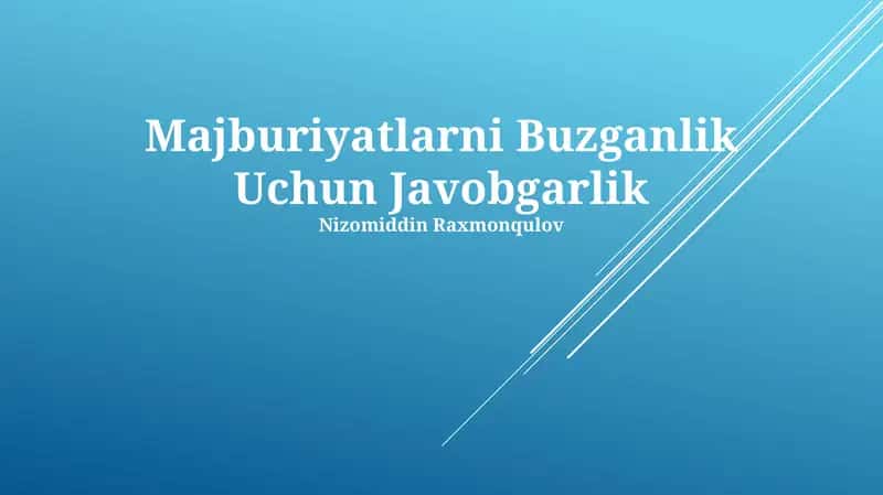 Shartnoma majburiyatlari (Oqd Majburiyatlari)