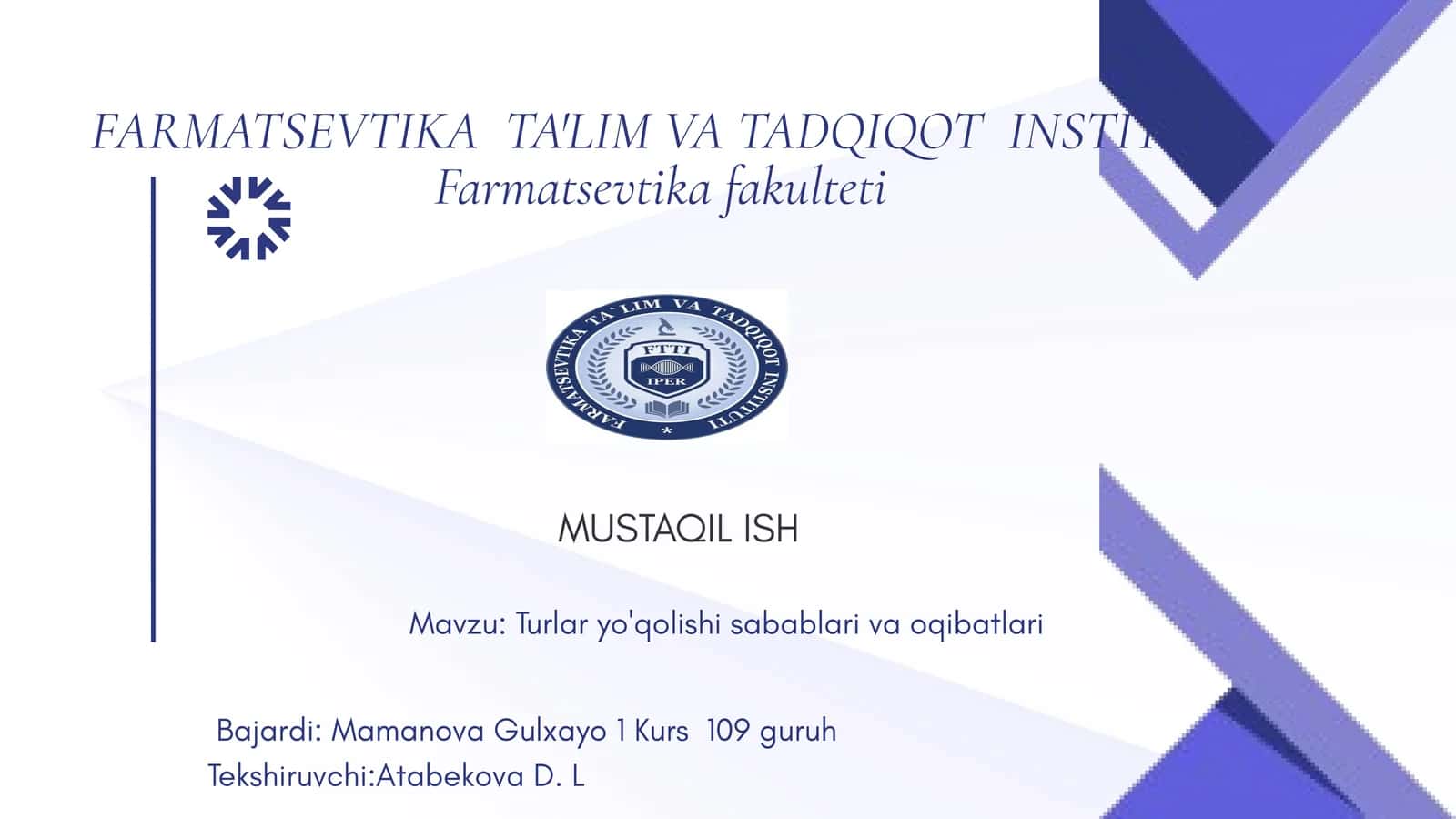 Turlar yo'qolishi sabablari va oqibatlari