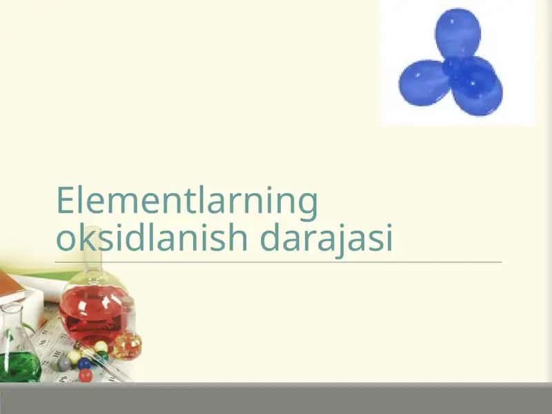 Elementlarning oksidlanish darajasi