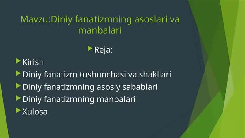 Diniy fanatizmning asoslari va manbalari