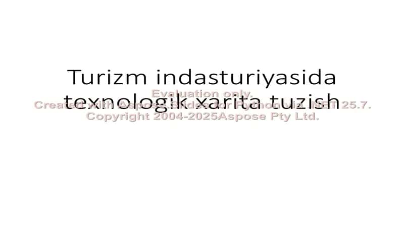 Turizm indasturiyasida texnologik xarita tuzish