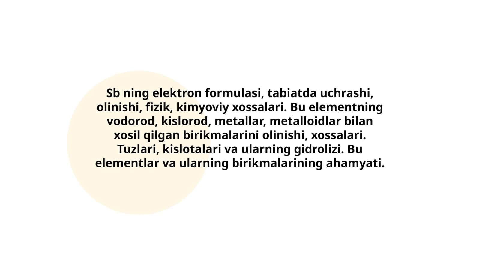 Sb ning elektron formulasi