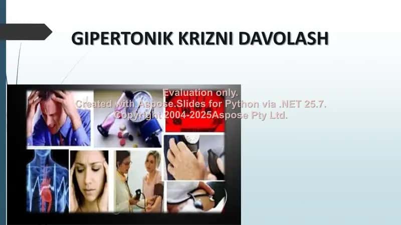 GIPERTONIK KRIZNI DAVOLASH