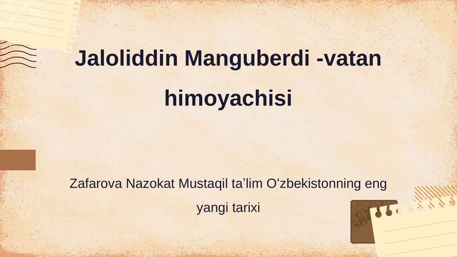 Jaloliddin Manguberdi -vatan himoyachisi