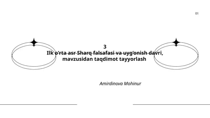 Ilk o‘rta asr Sharq falsafasi va uyg‘onish davri, mavzusidan taqdimot tayyorlash