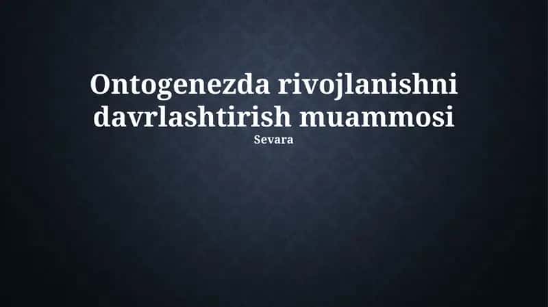 Davrlashtirish Modellarining Solishtiruv Tahlili
