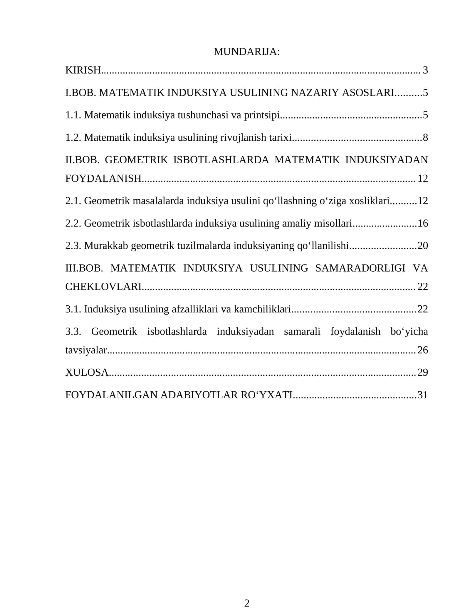 MATEMATIK INDUKSIYA USULI