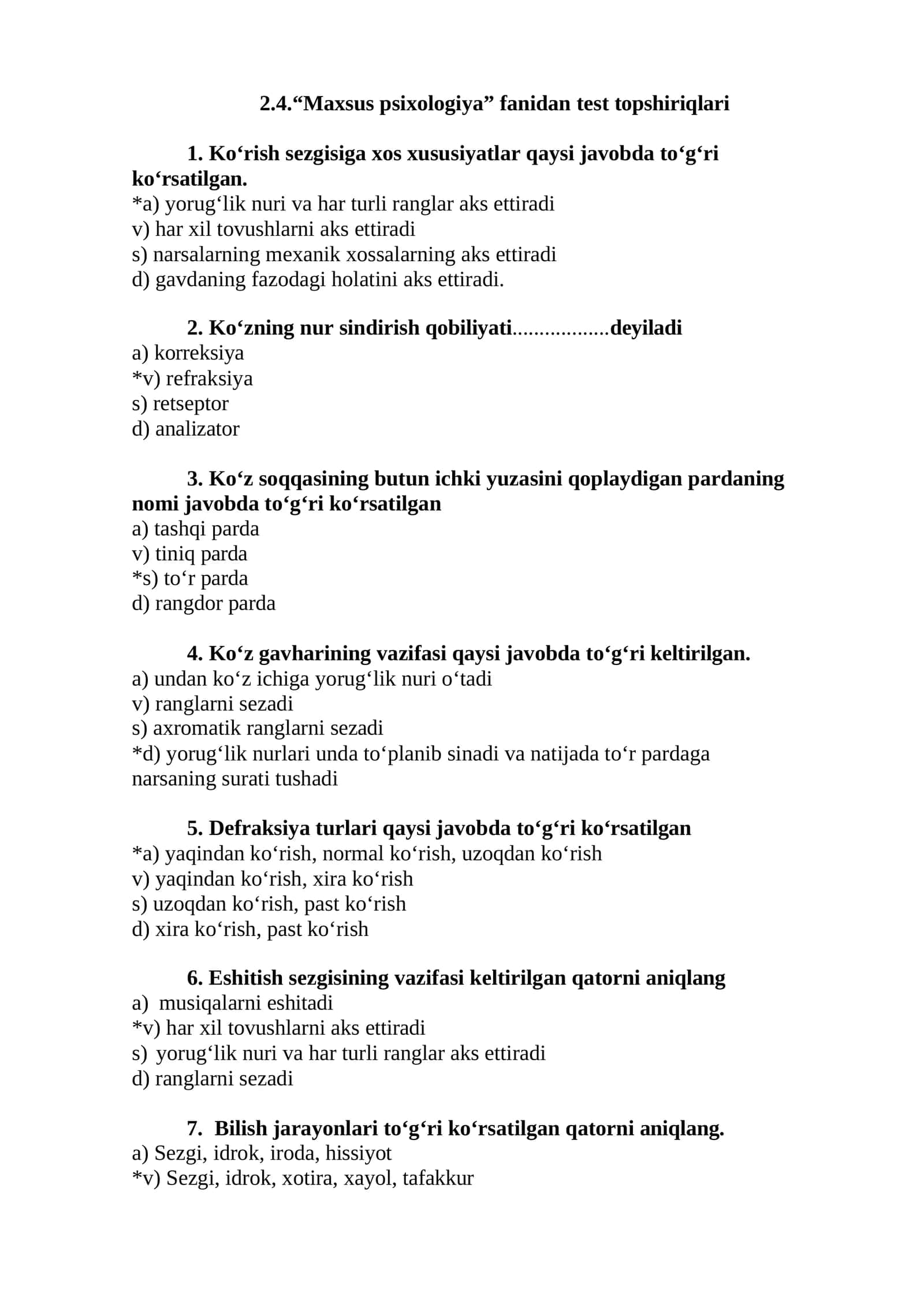 Testlar toifaga