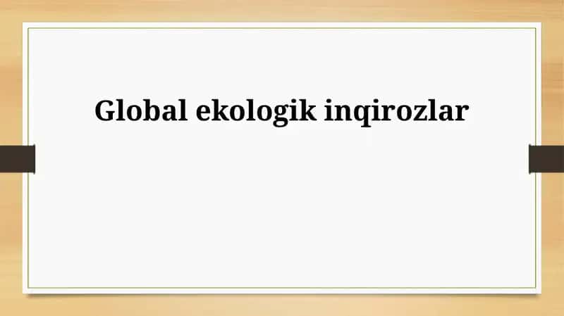 Ekologik inqirozlar