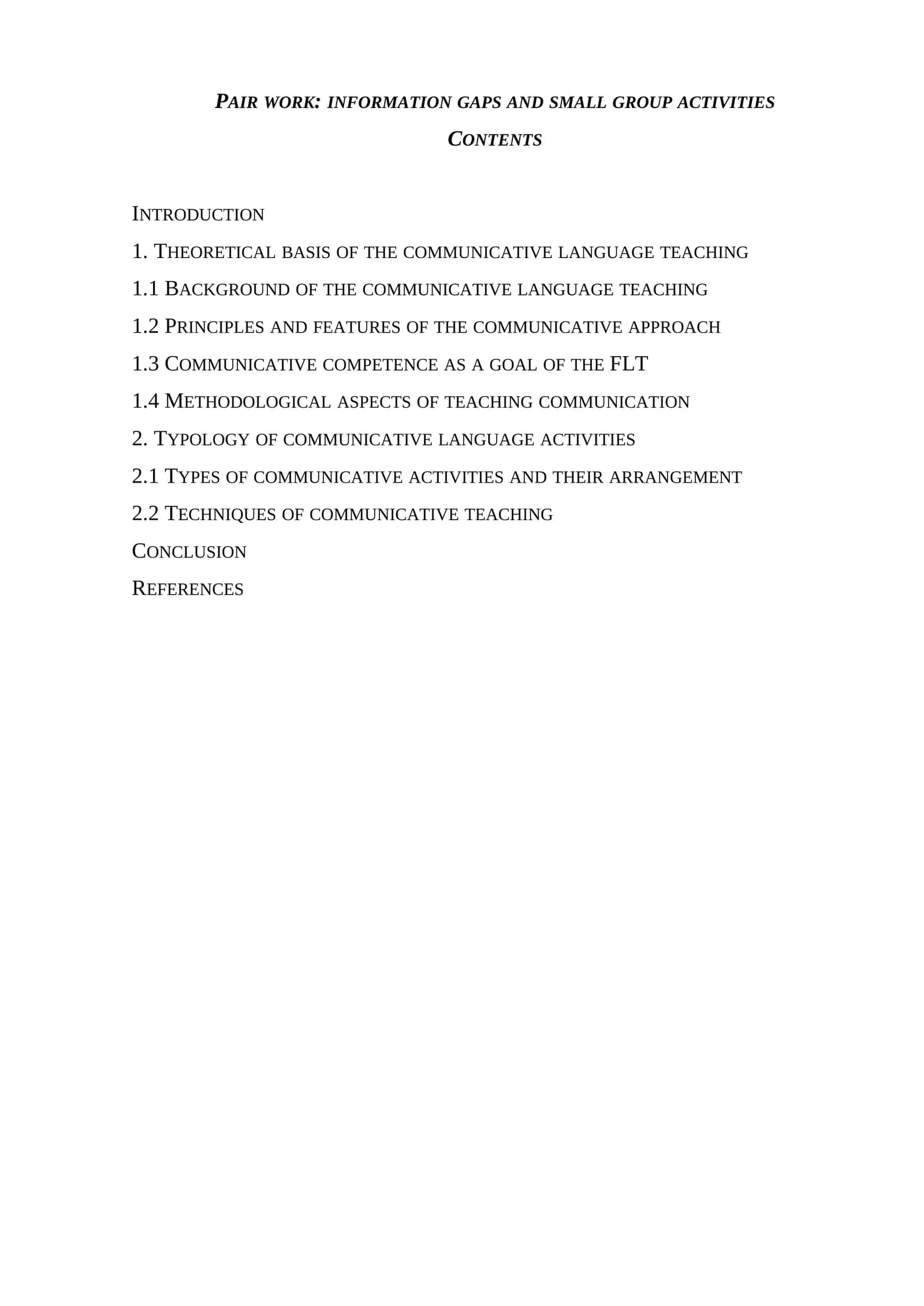 Pair work: information gaps and small group activities