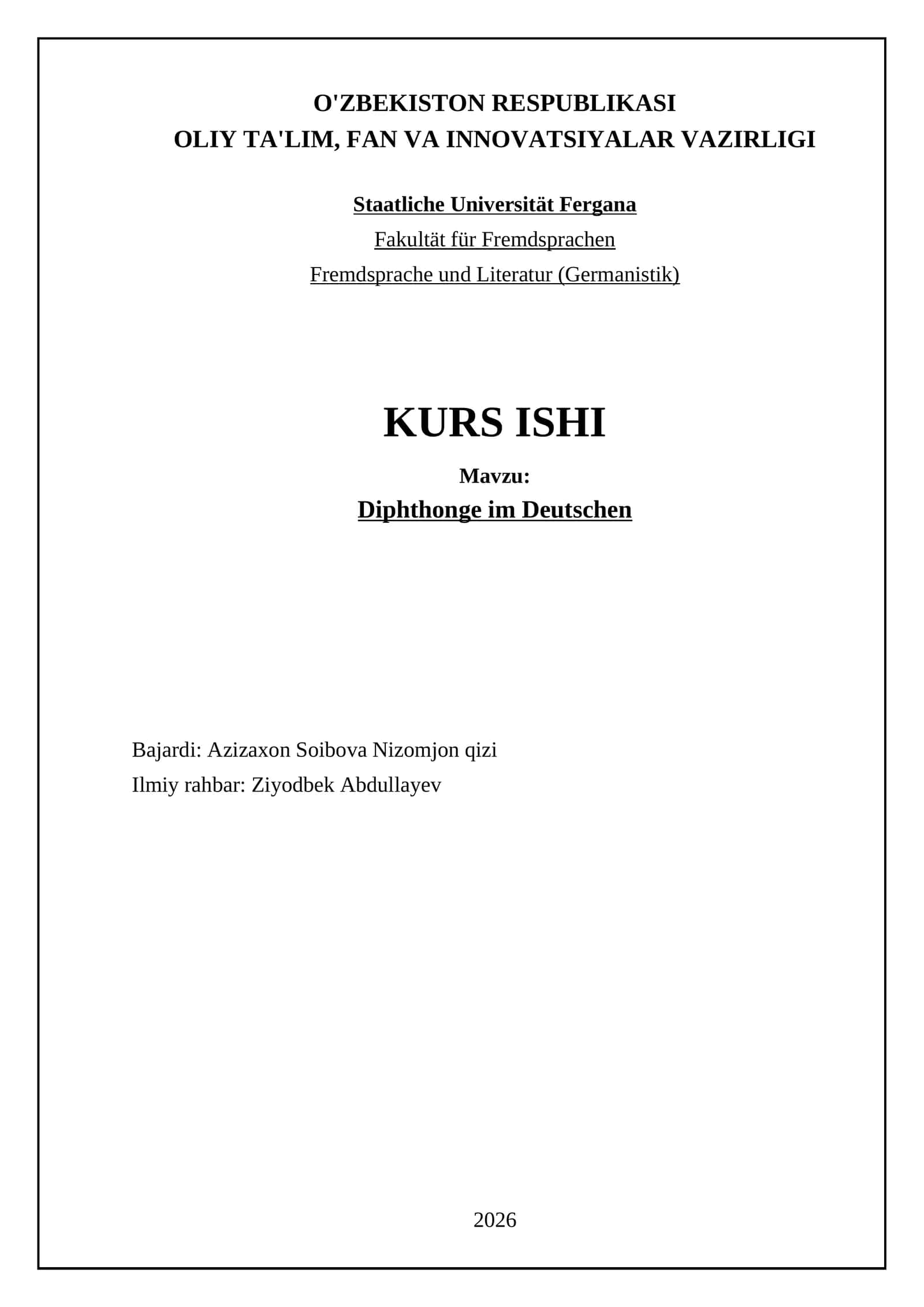 Diphthonge im Deutschen