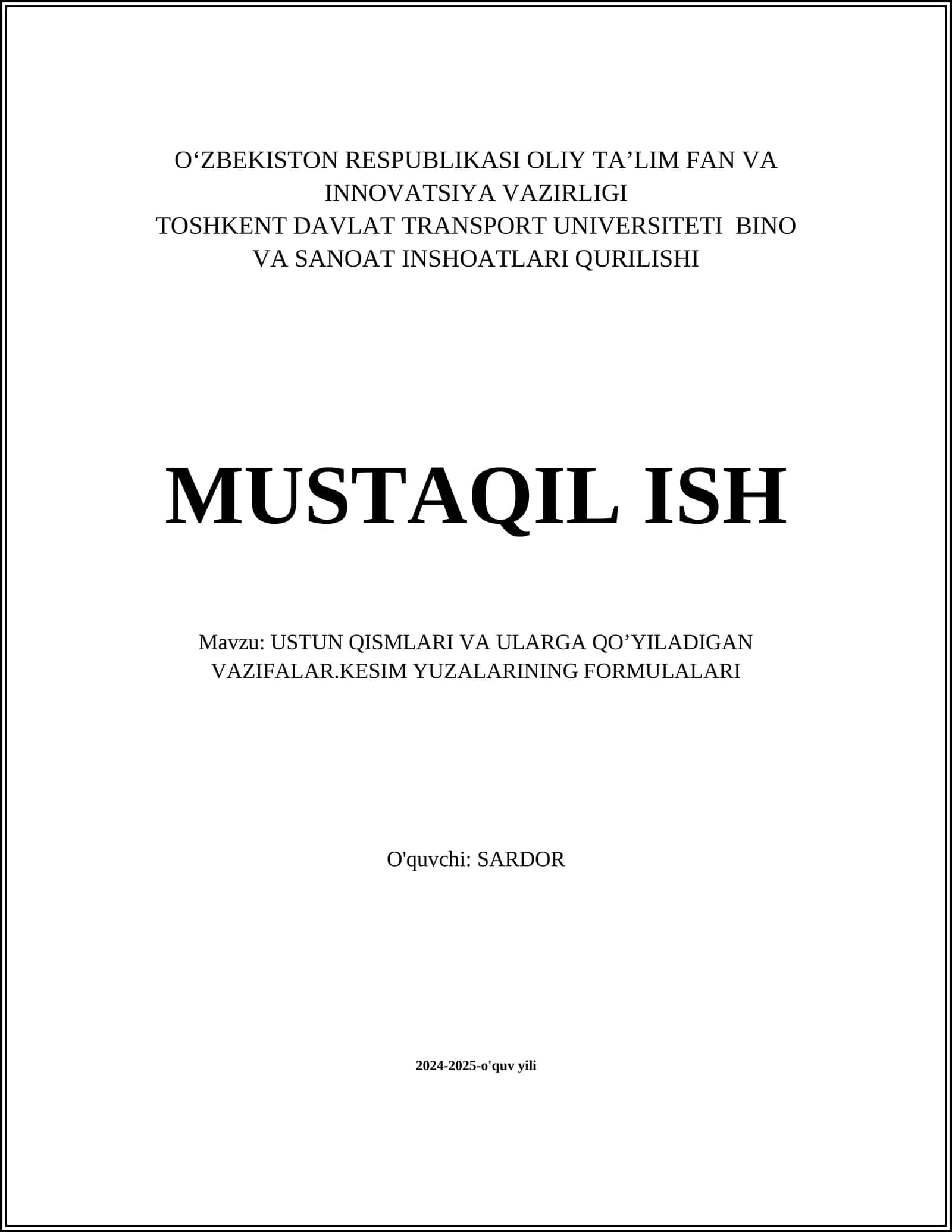 Uchburchakning asosiy qismlari