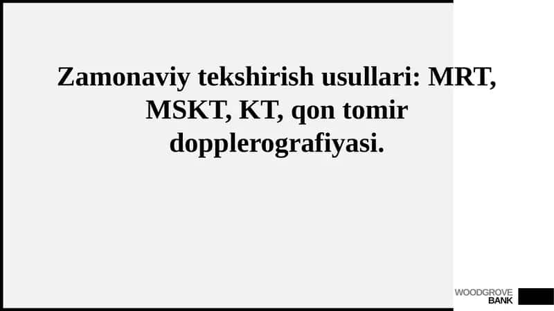 Zamonaviy tekshirish usullari