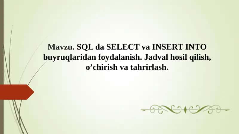 SQL daburnishlari