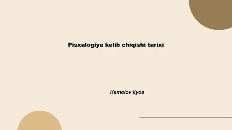 Psixologiyaning qadimiy davrlardagi ildizlari