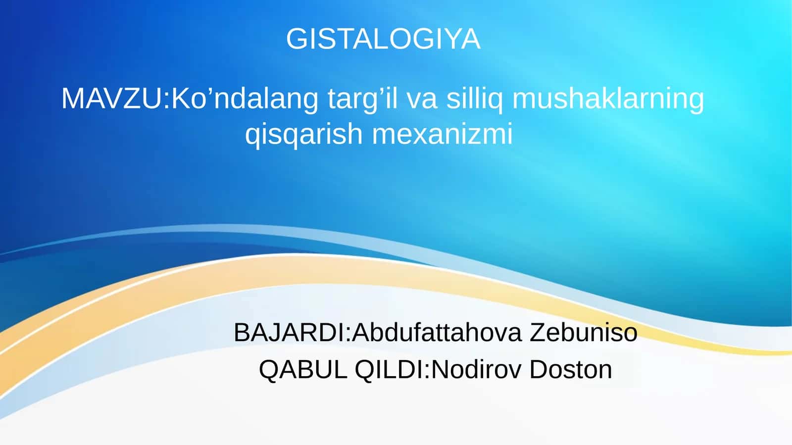 Ko’ndalang targ’il va silliq mushaklarning qisqarish mexanizmi