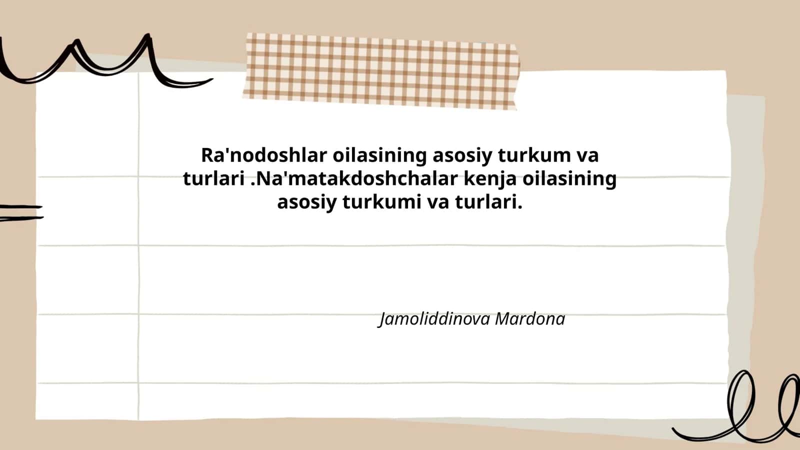 Ra'nodoshlar oilasi