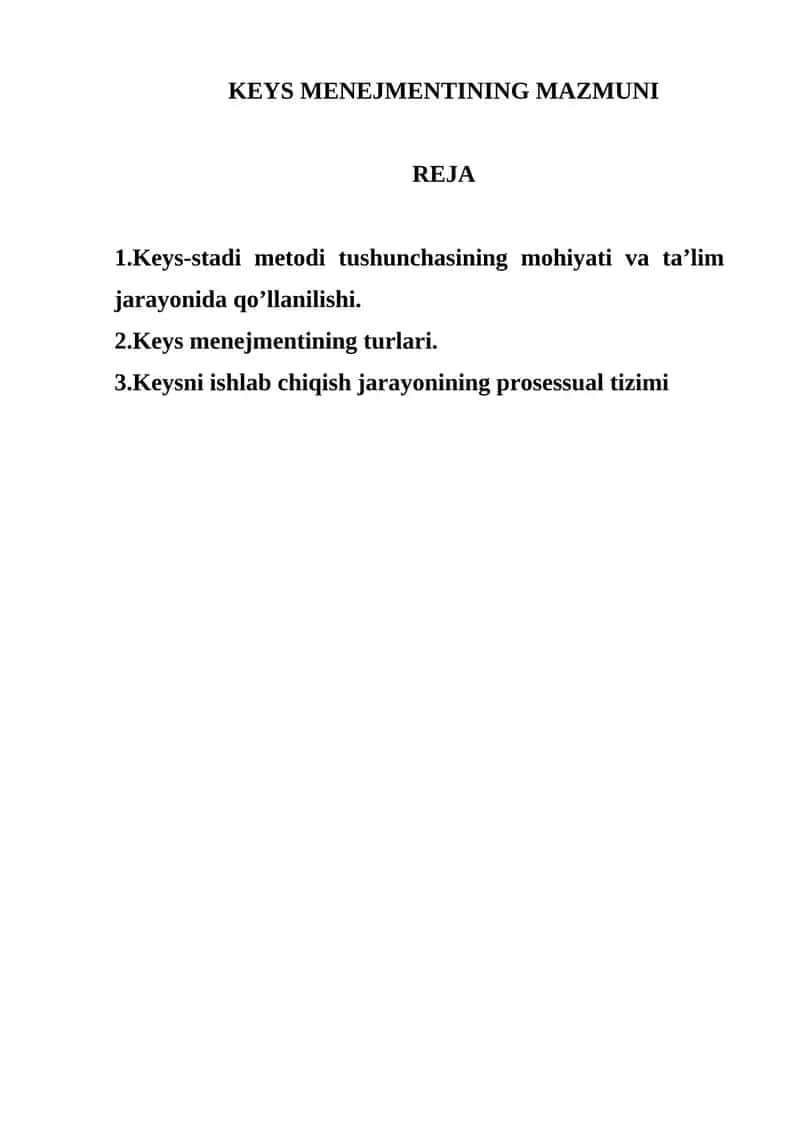 KEYS MENEJMENTINING MAZMUNI