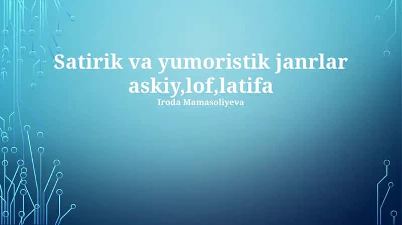 Hazil va kinoya janrlari
