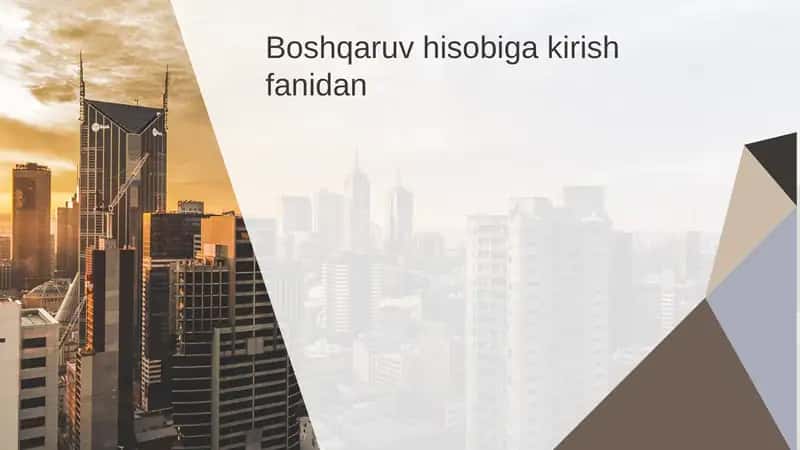 “Ilg’or boshqaruv hisobi”da xarajatlar hisobini yuritish