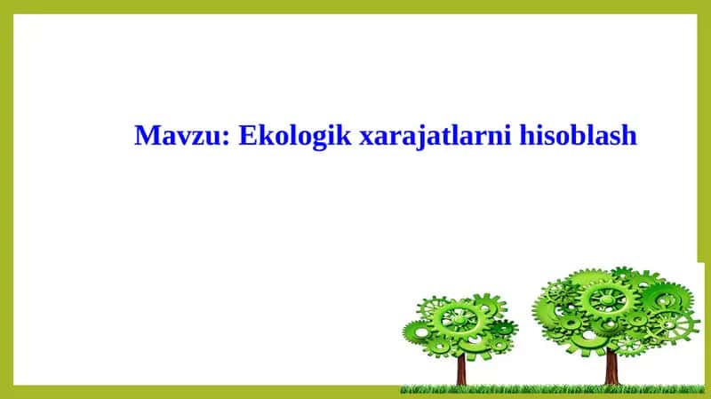 Ekologik xarajatlar