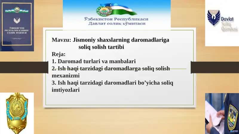 Jismoniy shaxslarning daromadlariga soliq solish tartibi