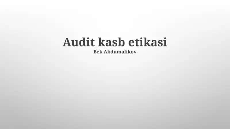 Audit kasb etikasi