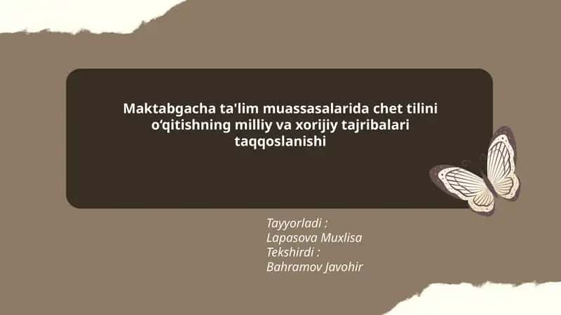 Chet tilini o‘qitishning dasturlari