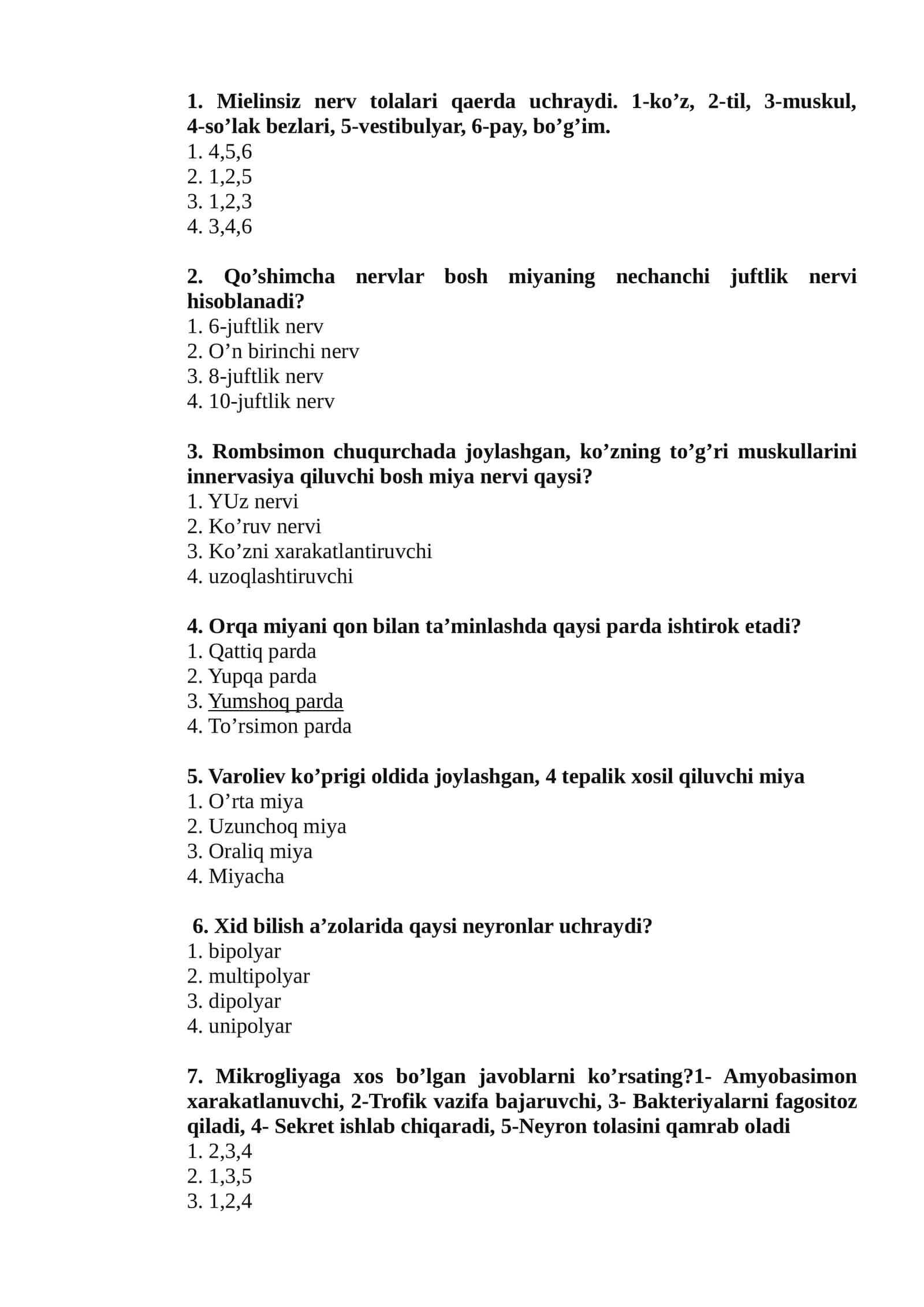 Nerv tizimi anatomiyasi bosh miya xastaliklari