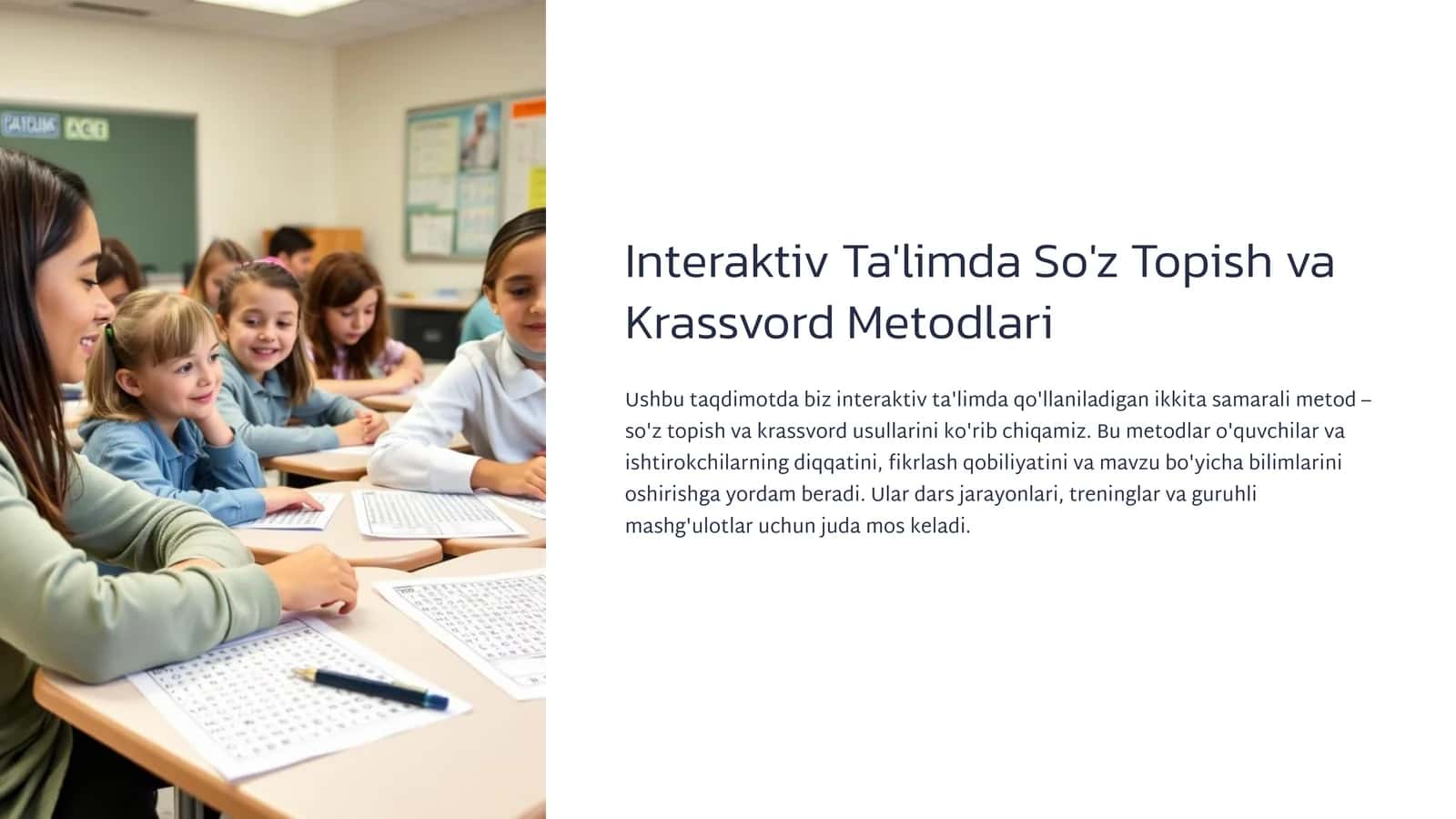 Interaktiv Ta'limda So'z Topish va Krassvord Metodlari
