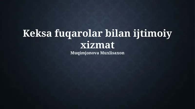 Qariyalar bilan ijtimoiy xizmat