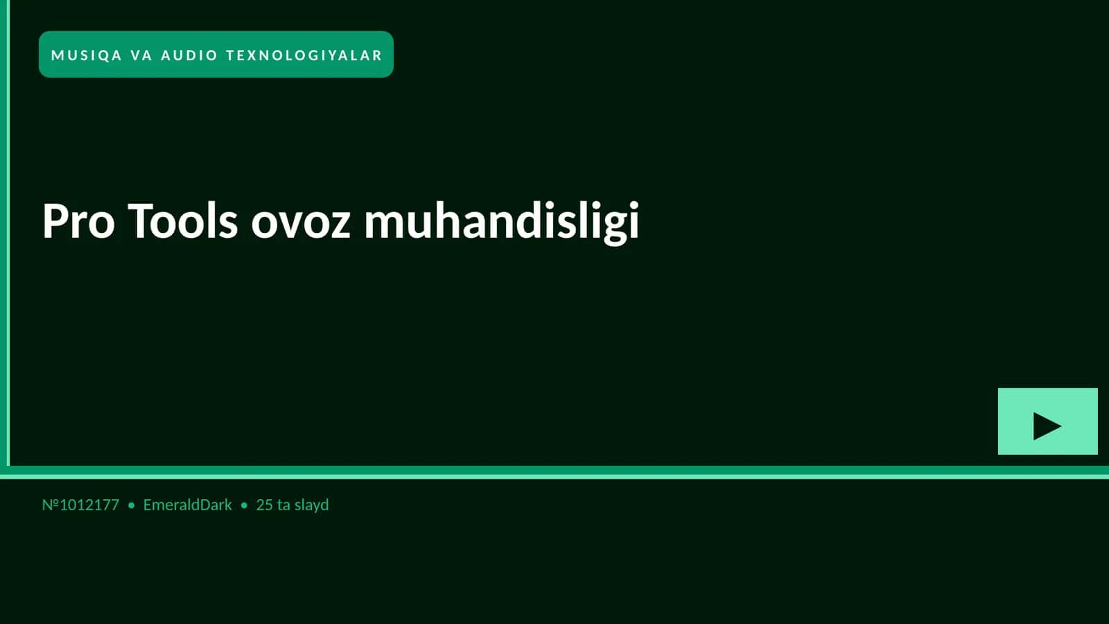 Pro Tools ovoz muhandisligi