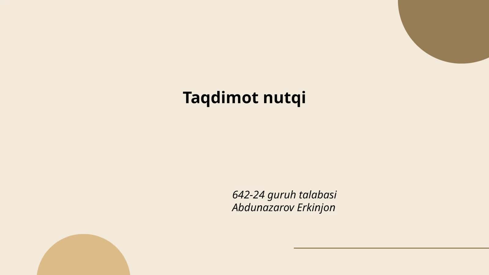 Taqdimot nutqi