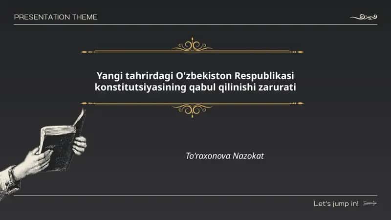 Yangi tahrirdagi O'zbekiston Respublikasi konstitutsiyasining qabul qilinishi zarurati