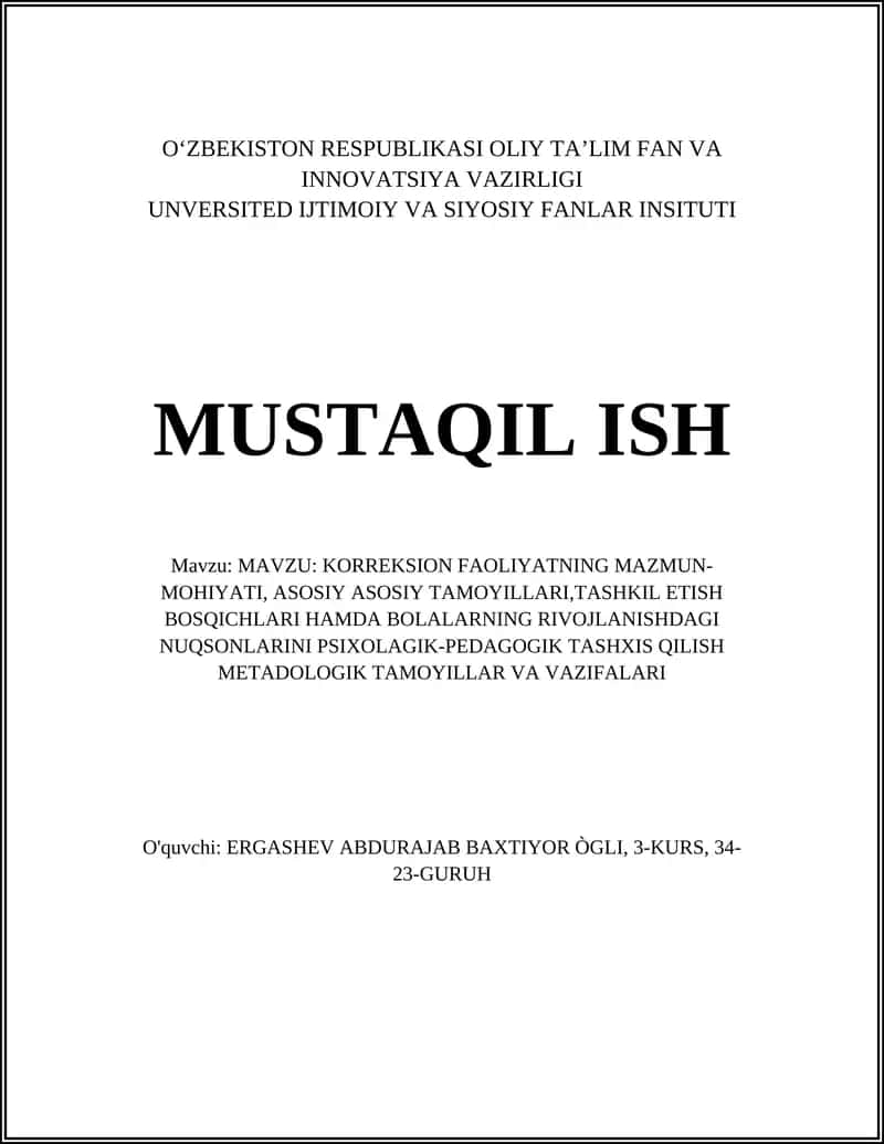 Korreksion faoliyat