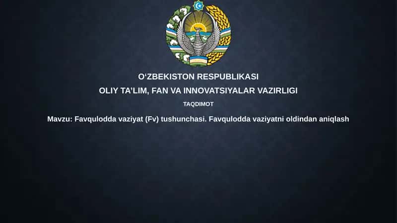 Favquloddavaziyat (FV) tushunchasi