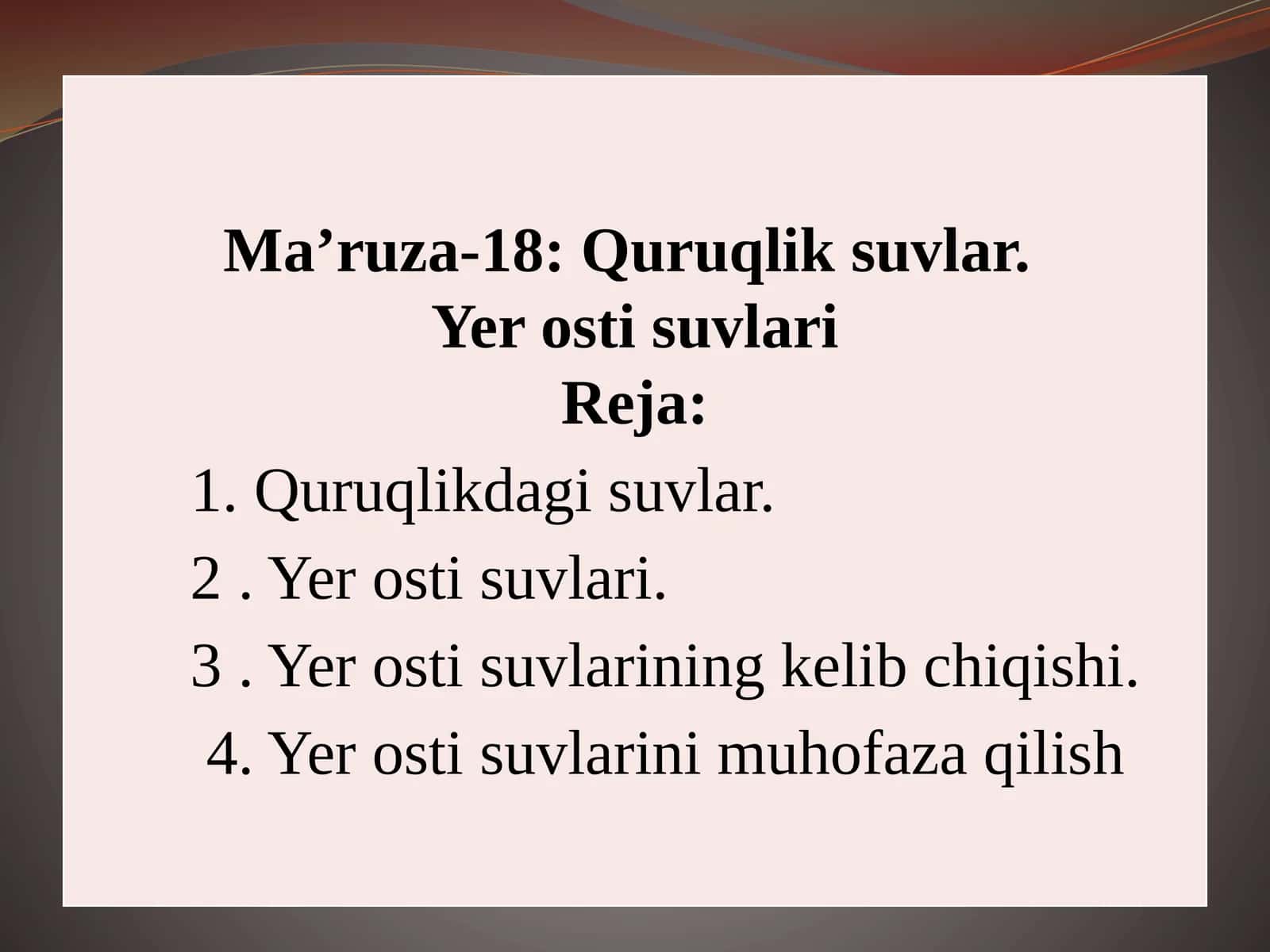 Quruqlik suvlar